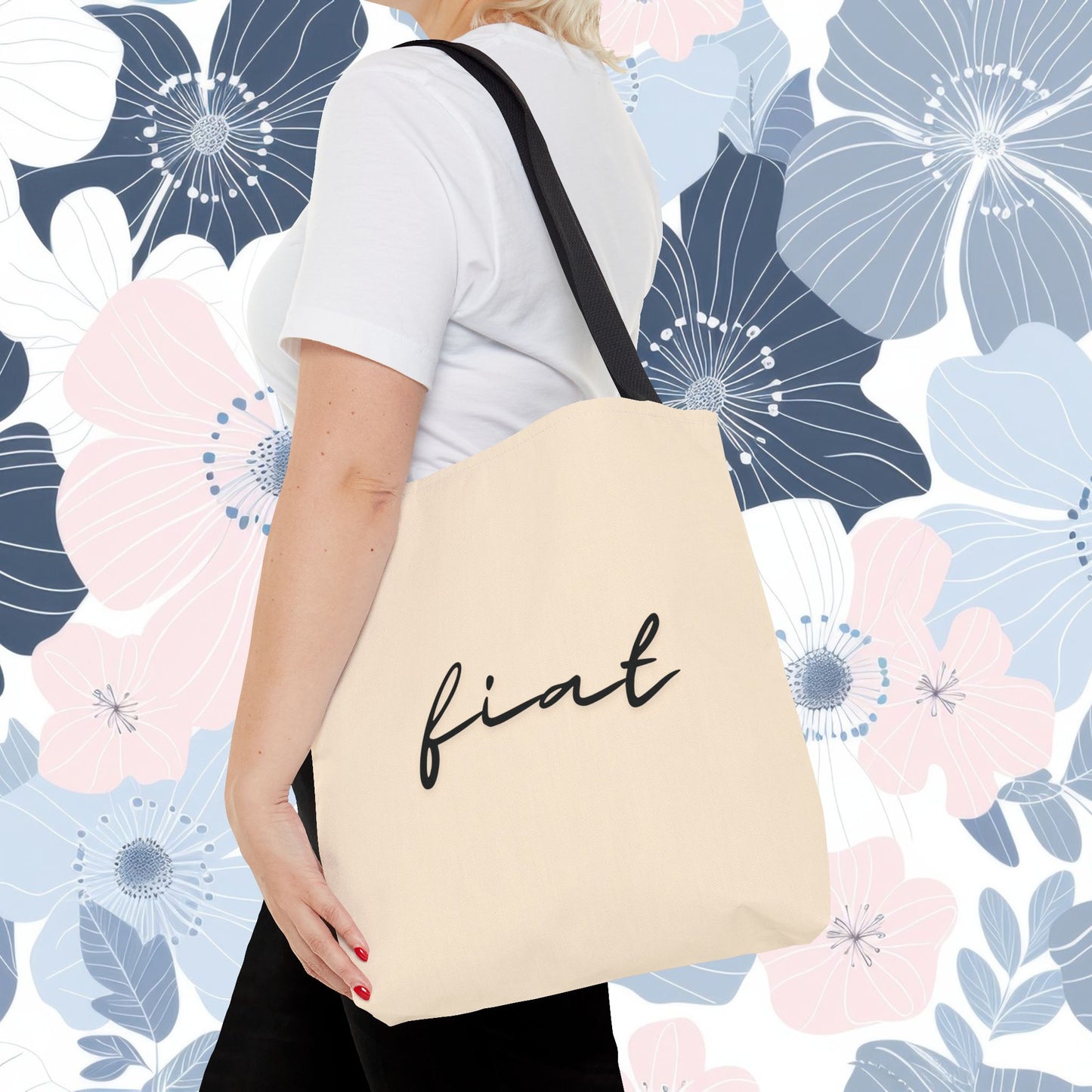 Mary's Yes Tote Bag, Minimal Catholic Christian Tote Bag